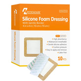 HoffenCare® Silicone Foam Dressing With Adhesive Border